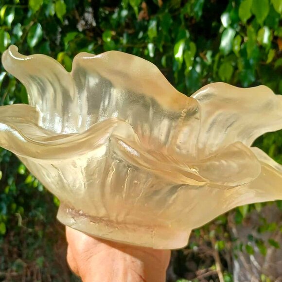 Vintage MCM Dorothy Thorpe Translucent Frosted Lucite Flower Bowl - Picture 9 of 10